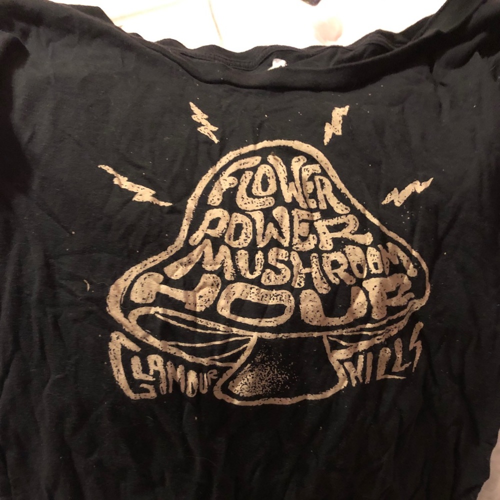 Flower power mushroom tee shirt